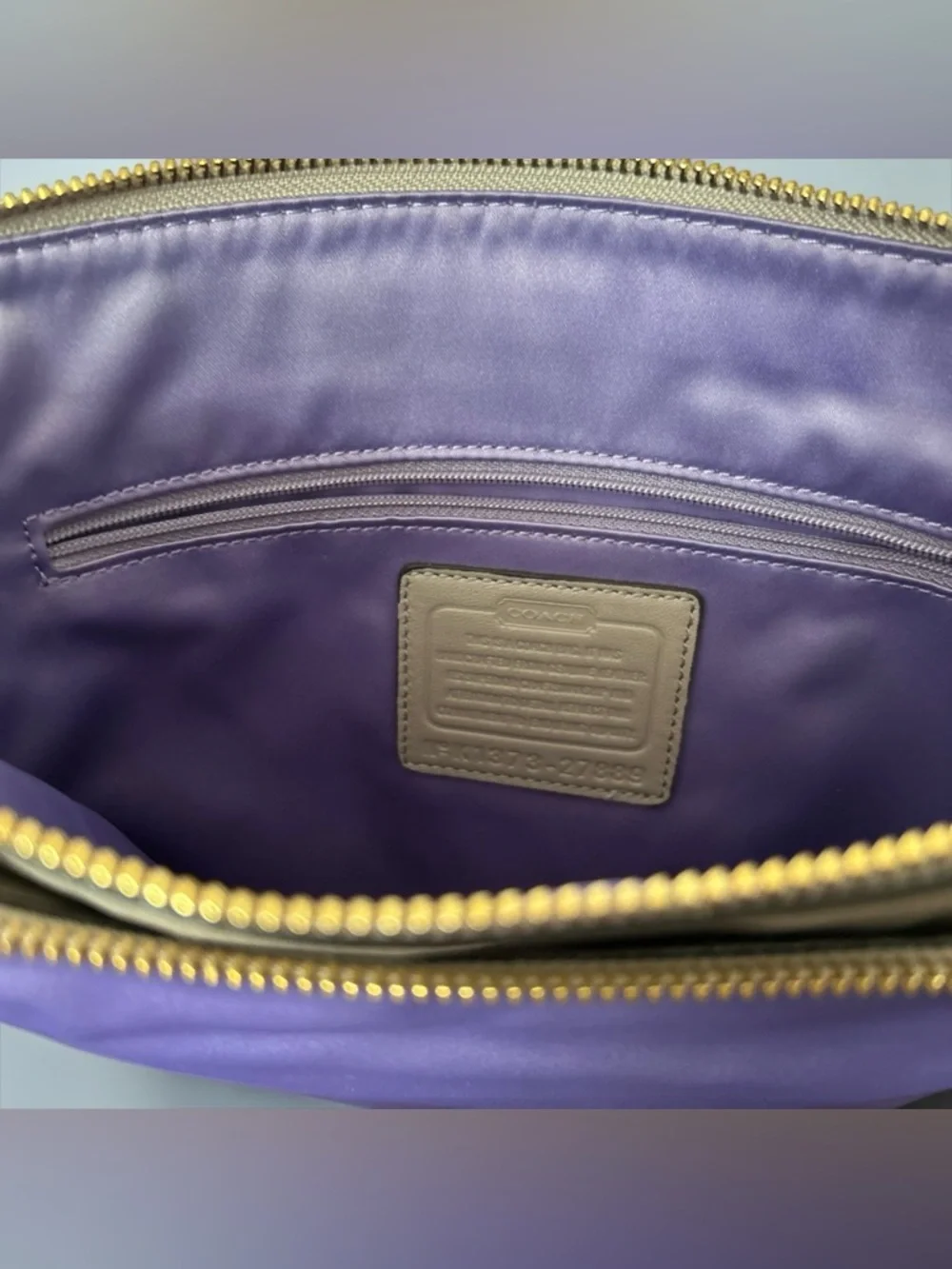 Coach Madison Cafe Carryall Shoulder Bag -Pintuck, Pleated Leather- Grey Birch - Picture 11 of 12